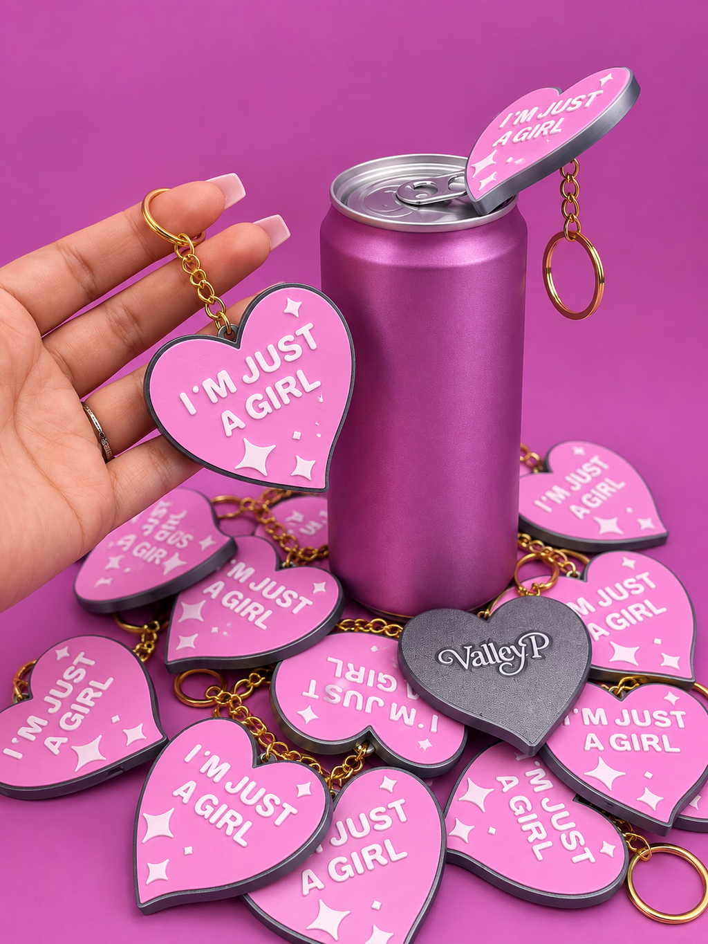 I'm Just a Girl Keychain Can Opener